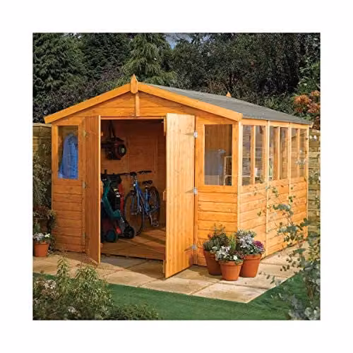 Rowlinsons Workshop Range Shed in Brown, W288 x D457.2 x H235 cm – 1