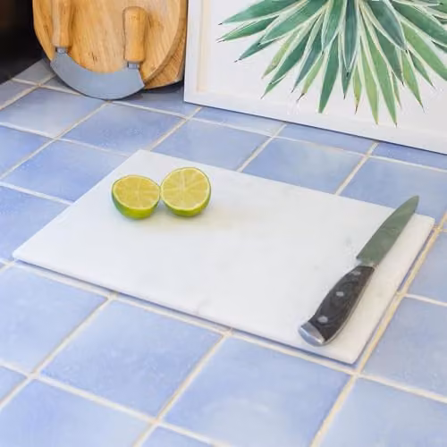 Argon Tableware Rectangular Marble Chopping Board with Non-Slip Feet, White, W: 40 cm, D: 30 cm – 2