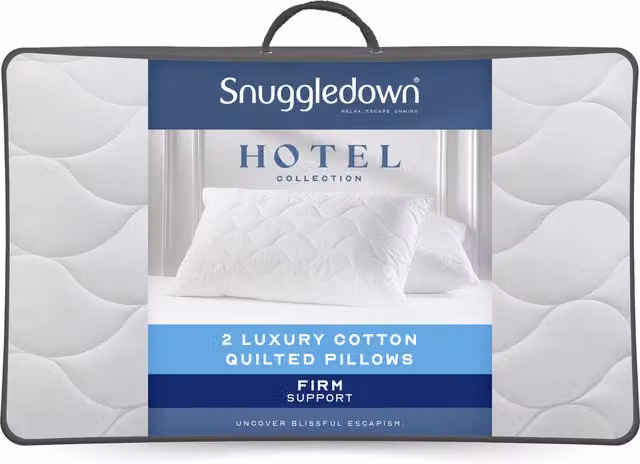 Snuggledown Hotel Cotton Microfibre Pillow, White, Pack of 2
