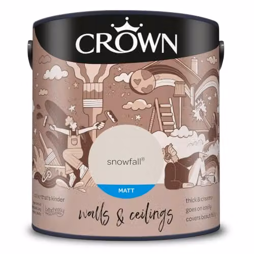 Crown Snowfall White Matt Emulsion for Walls and Ceilings, 2.5 l – 4