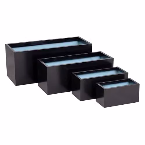 Primrose Black and Grey Galvanised Steel Rectangular Garden Planter Tub – 4