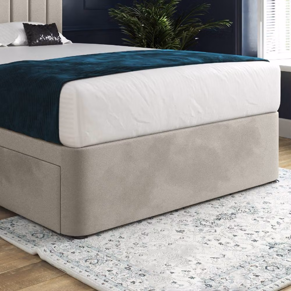 Casani Lichfield Modern Upholstered Velvet Bed Frame with Drawers, Beige, W: 140 cm, D: 200 cm – 5