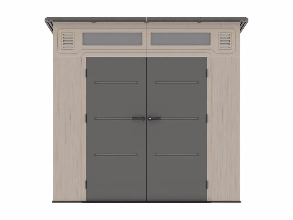 Vente-unique Resin Lean-To Garden Shed with Floor and Window in Grey – 2
