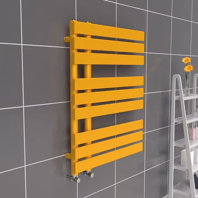 Lux Heat Open Flat Towel Radiator in Yellow, W: 600 mm, H: 800 mm