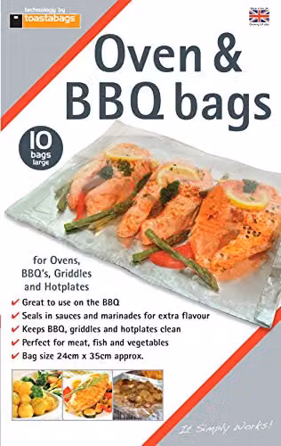 Toastabags Pack of 10 Large Transparent and Silver Oven and BBQ Bags