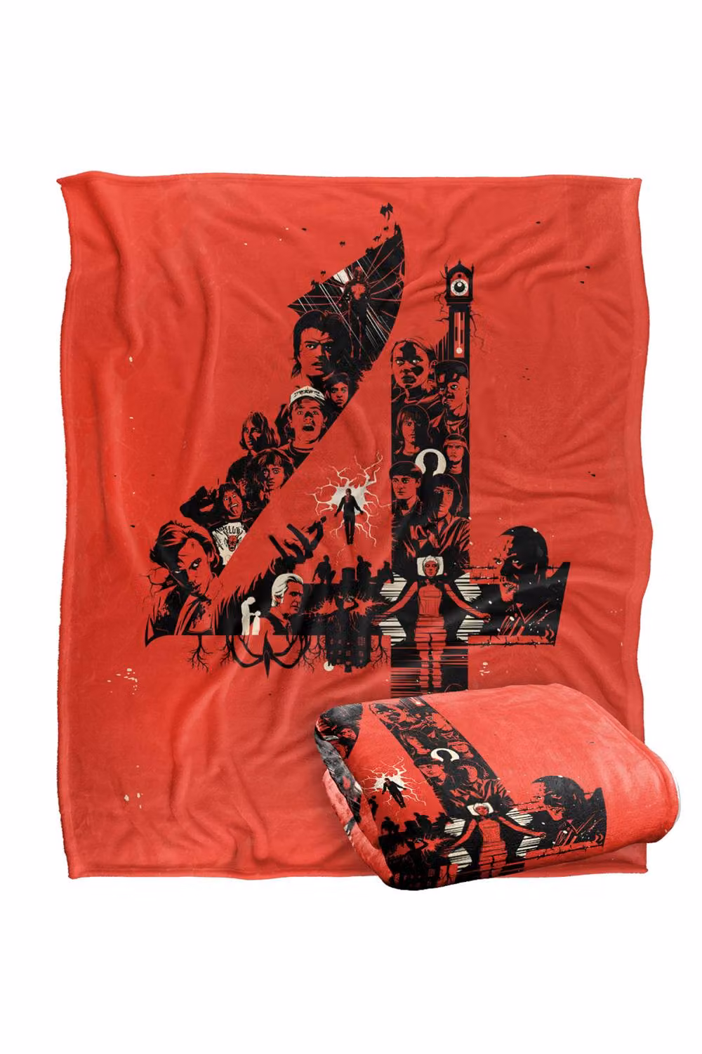 Stranger Things Chapter 4 Poster Super Soft Throw Blanket, Multicolour and Red, W: 152 cm, D: 127 cm – 2