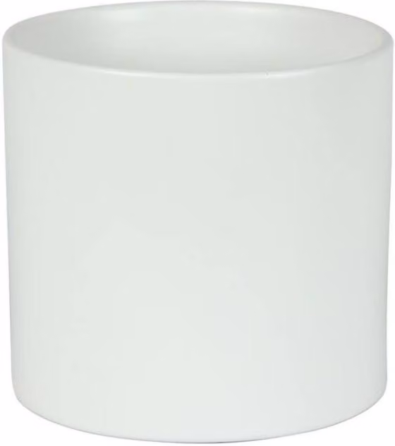 KDMD Hortus Sofia Matt White Ceramic Tabletop Pot, Diameter: 16 cm