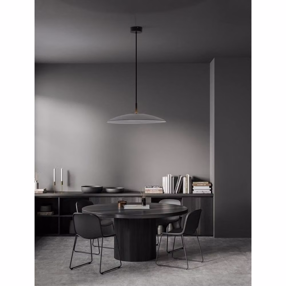 Netlighting Polifemo 60cm Dome Pendant Light in Black with Smokey Glass, 17W LED, 1360lm, 3000K Warm White – 2