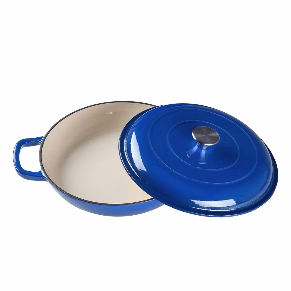 Living and Home 3.2 l Blue Enamelled Cast Iron Casserole Pot with Lid – 2