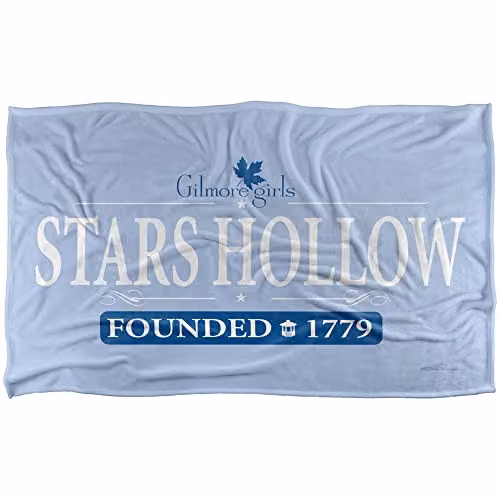 Warner Bros. Gilmore Girls Stars Hollow Logo Super Soft Silky Touch Fleece Throw Blanket, W/D/H: 91 x 147 cm, Blue/Multicolour – 1