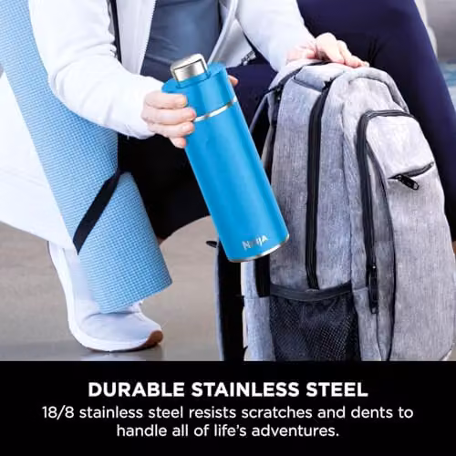 Ninja Thirsti Vacuum Insulated Stainless Steel Water Bottle and Flask, Blue, 530 ml – 5