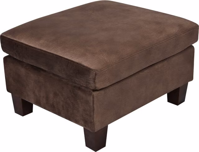 Comfy Living Brown Brushed Velvet Upholstered Sofa Suite with 3-Seater Sofa, 2-Seater Sofa, Armchair and Ottoman