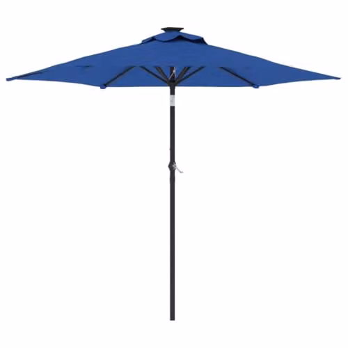 vidaXL Garden Parasol in Blue with Steel Pole, W/D/H: 225 x 225 x 212 cm – 1