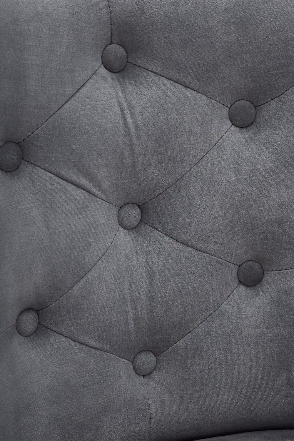 Living and Home Velvet Tufted Upholstered Dining Chair with Armrests in Grey – 4