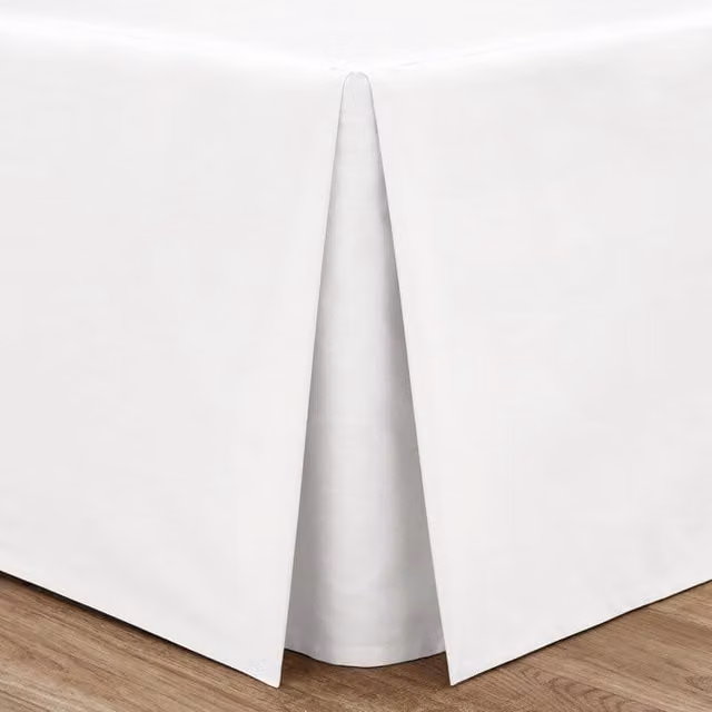 Catherine Lansfield Plain White Pleated Bedding Valance in Percale Polycotton