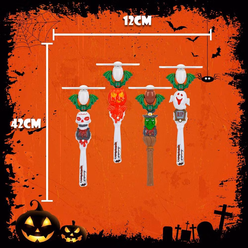 VFM e-Store Halloween LED Windmill Decoration Set, 4 Pack, Multicolour Plastic Tabletop Ornaments – 2