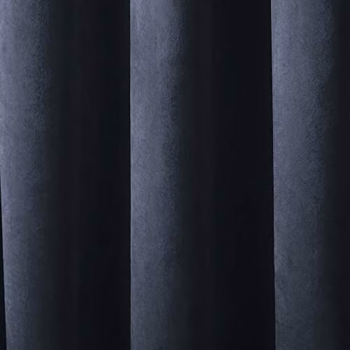 Laurence Llewelyn-Bowen Montrose Blue Velvet Blackout Eyelet Curtains, 2 Panels, W: 117 cm, H: 137 cm – 2