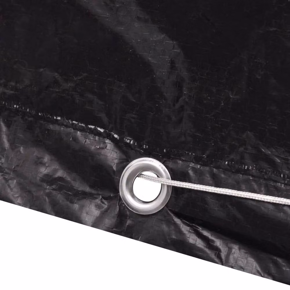 Berkfield Home Water Repellent Poly Rattan Garden Furniture Covers for 4 People, Black, W/D/H: 113 x 113 x 113 cm, 2 Pack – 4