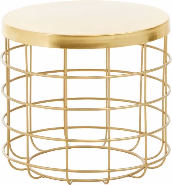Orsina Gold Finish Metal Side Table with Minimalist Open Frame Design