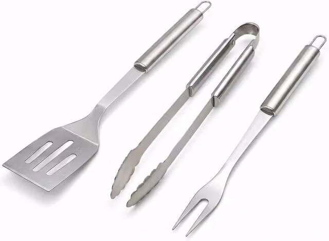Havendro 3 Piece Stainless Steel BBQ Utensil Set in Silver – 1