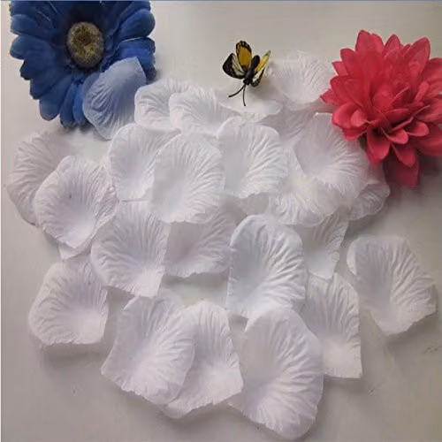 Shatchi White Silk Rose Petals Confetti for Wedding, Anniversary and Mother's Day Table Decorations, 5000 Pieces – 2