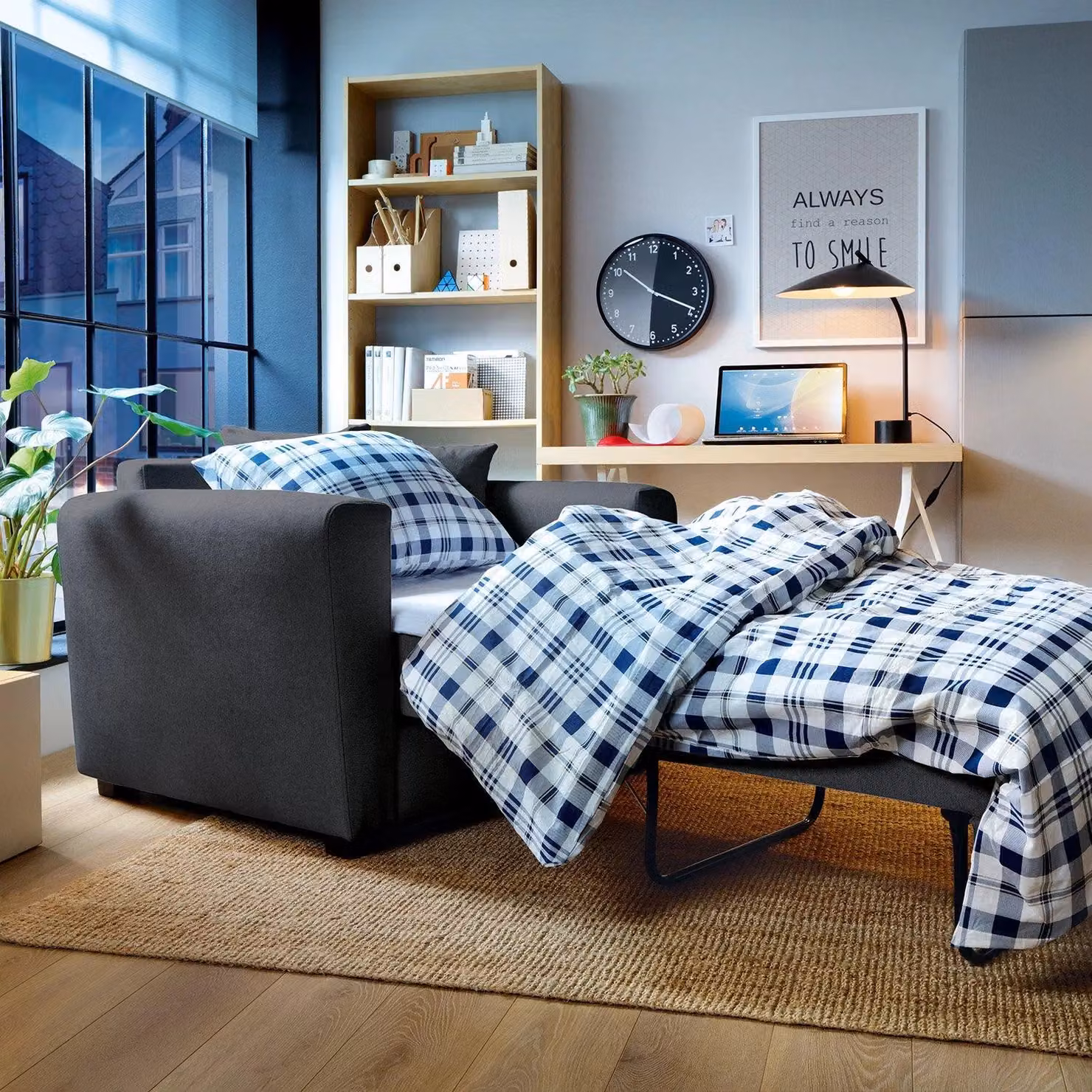 Abakus Direct Olly Single Linen Sofa Bed in Black – 2