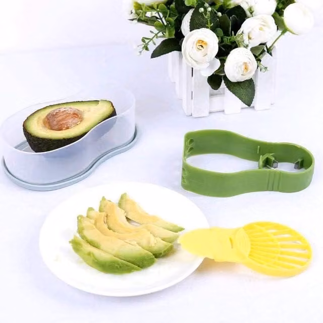 CALITEK Avocado Slicer, Cutter and Masher Prep Tool with Storage, Green