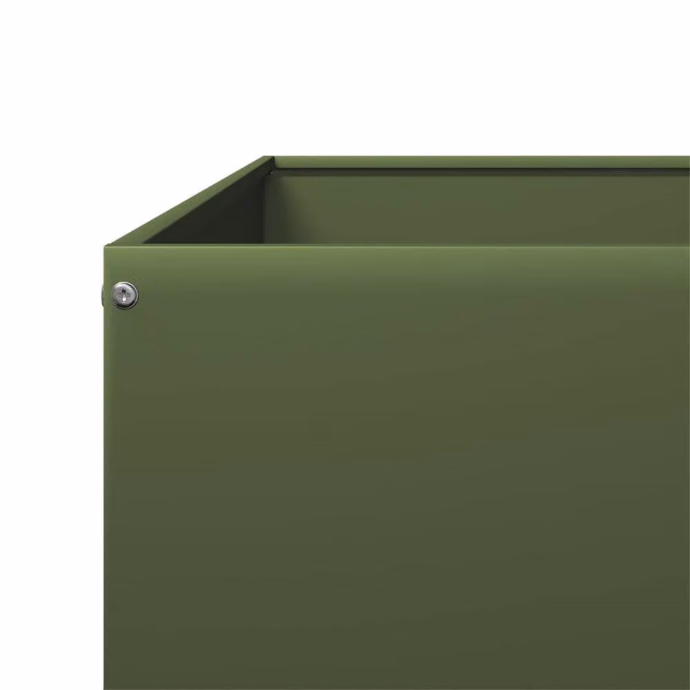 Berkfield Home Garden Steel Raised Bed in Green, W/D/H: 100 x 100 x 18.5 cm – 2