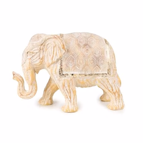 Madison & Mayfair Large Elephant Resin Ornament, Beige – 1