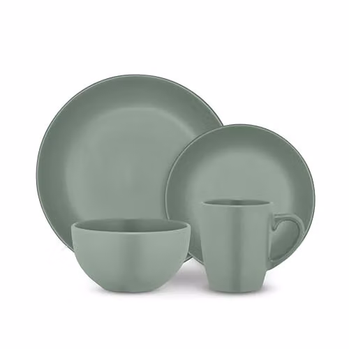 Tower 16 Piece Green Stoneware Dinner Set
