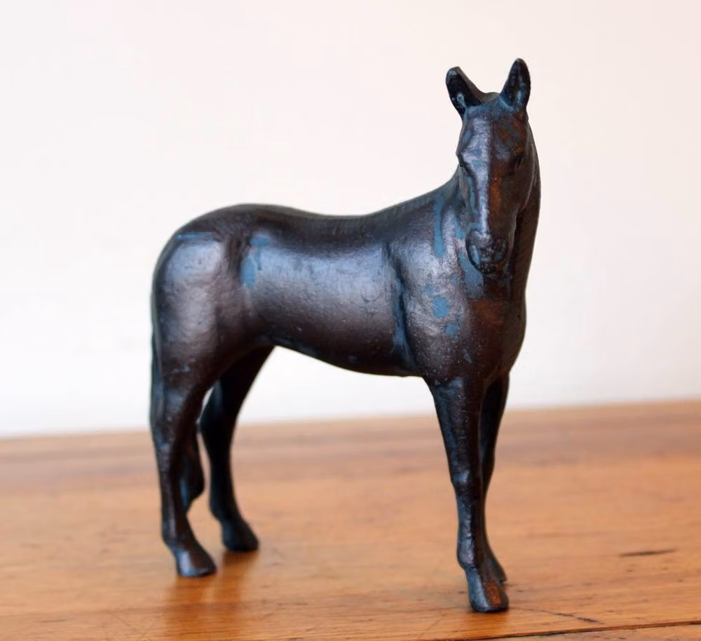 Inspirational Gifting Miniature Horse Sculpture Ornament Figurine in Bronze Effect Metal, Brown, H 15 cm x W 13 cm x D 1 cm – 4
