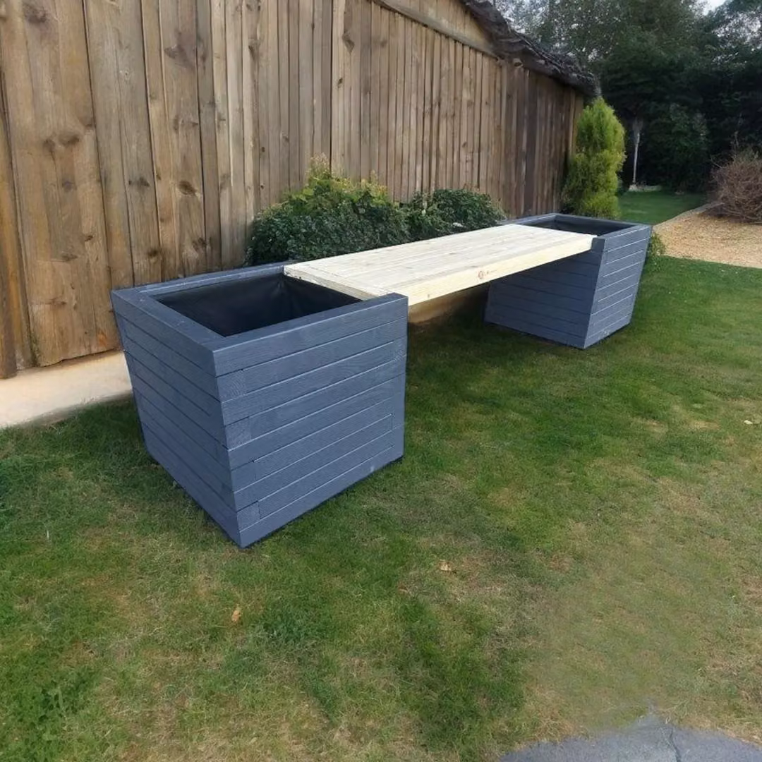 Buttercup Farm Somerset Double Planter Bench in Blue, Black or Gold, W: 40 cm, D: 180 cm, H: 40 cm – 5