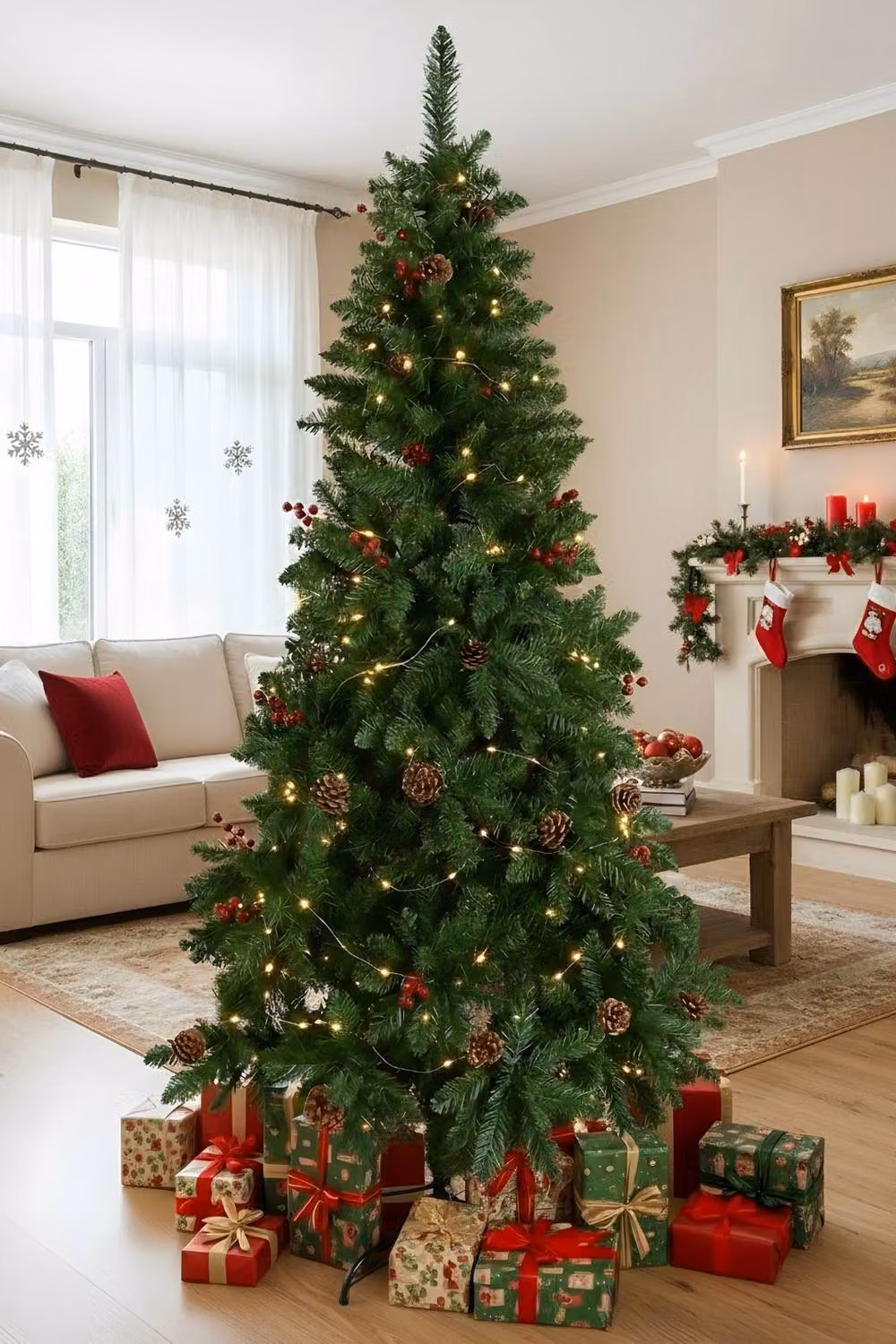 Garden Sanctuary 1.8m Artificial Christmas Tree in Green with Foldable Metal Stand – 2