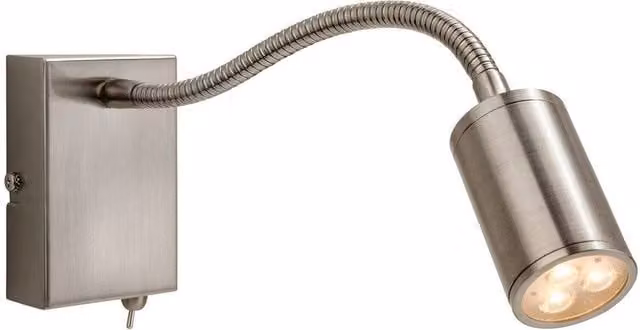 Firstlight Orion 3 Light LED Flexi Indoor Wall Spotlight in Silver/Grey Stainless Steel