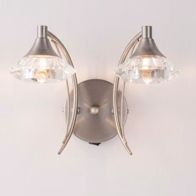 Harper Living Double Wall Light and Sconce in Silver and Light Grey