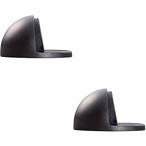 Loops 2 Pack Floor-Mounted Oval Doorstop in Matt Bronze