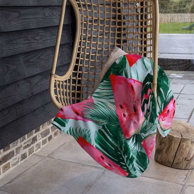 Benjamin Tate Design Watermelon Fleece Blanket in Multicolour, W/D/H: 120 x 150 cm – 1