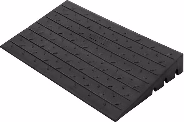 London Boutique Heavy Duty Rubber Threshold Curb Ramp in Black