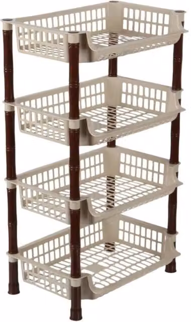 SPETLEK 4 Tier Rectangular Vegetable Rack in Beige