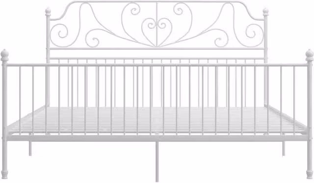 Berkfield Home White Metal Super King Bed Frame W/D/H: 180 x 200 x 131 cm