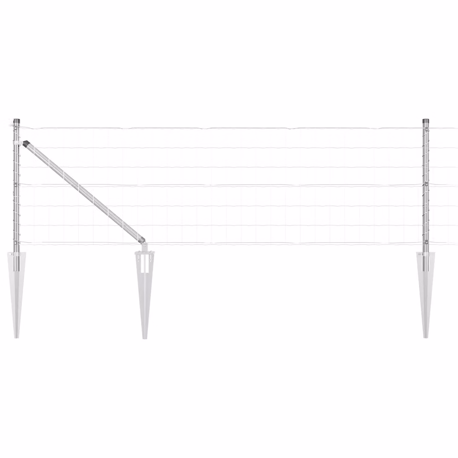 Berkfield Home Euro Fence in Silver Galvanised Steel with 13 Spike Posts, W: 25 m, H: 0.8 m – 2