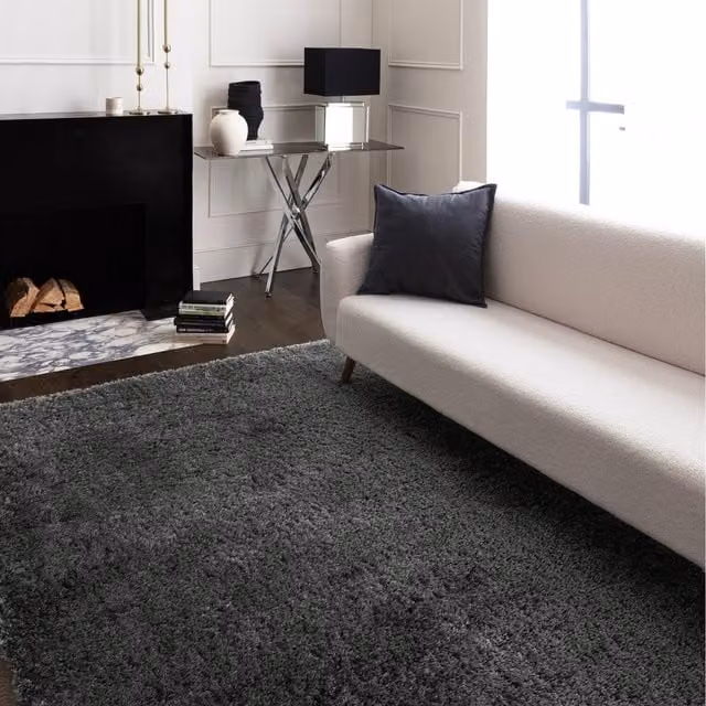 FurnitureboxUK Selby Shaggy Rug, Grey, W: 230 cm, D: 160 cm