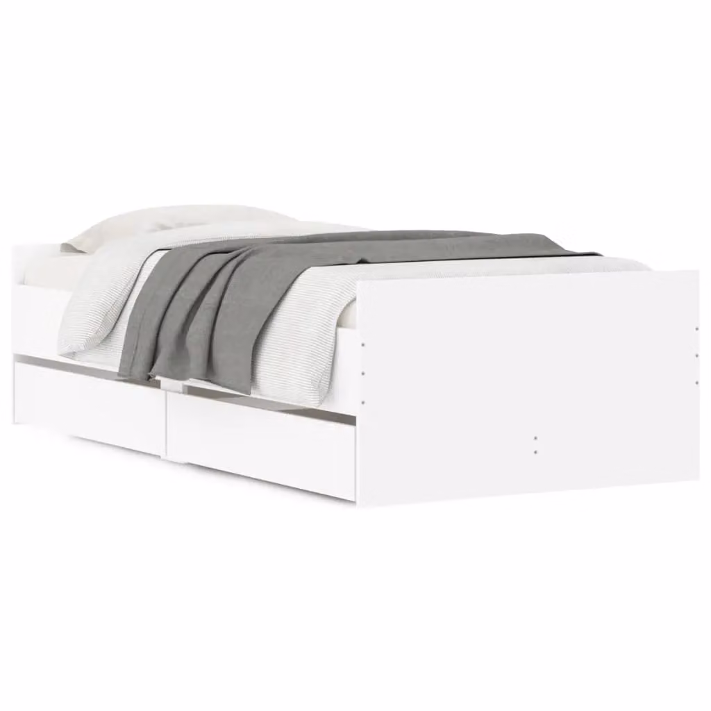 Berkfield Home White Bed Frame with Drawers W/D/H: 90 x 200 cm – 2