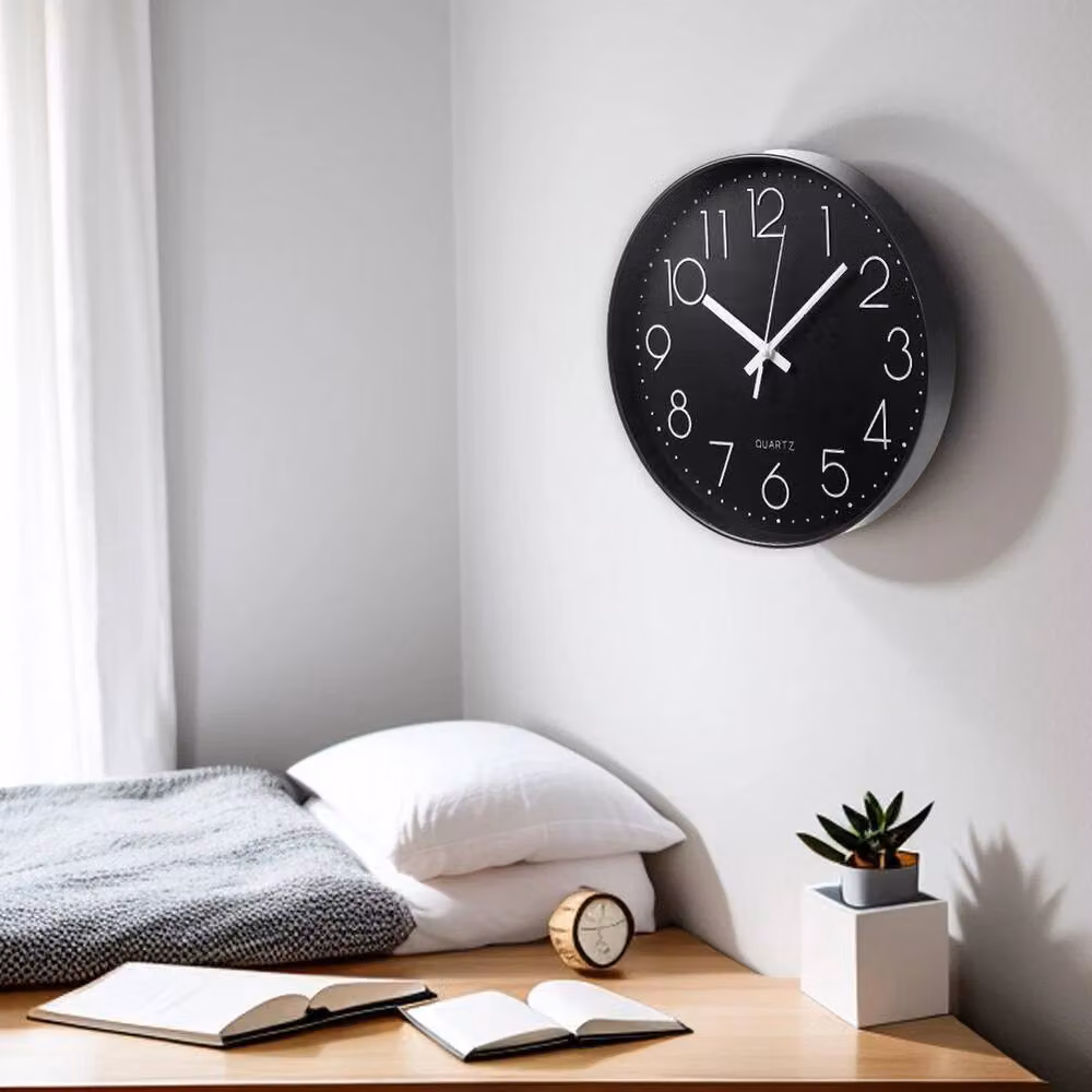 KORVIXA Modern Black Analog Wall Clock, W: 100 cm, H: 15 cm, D: 15 cm – 5