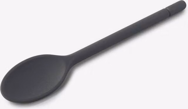 Zeal Traditional Silicone and Stainless Steel Oval Cook's Spoon, 30 cm, Grey