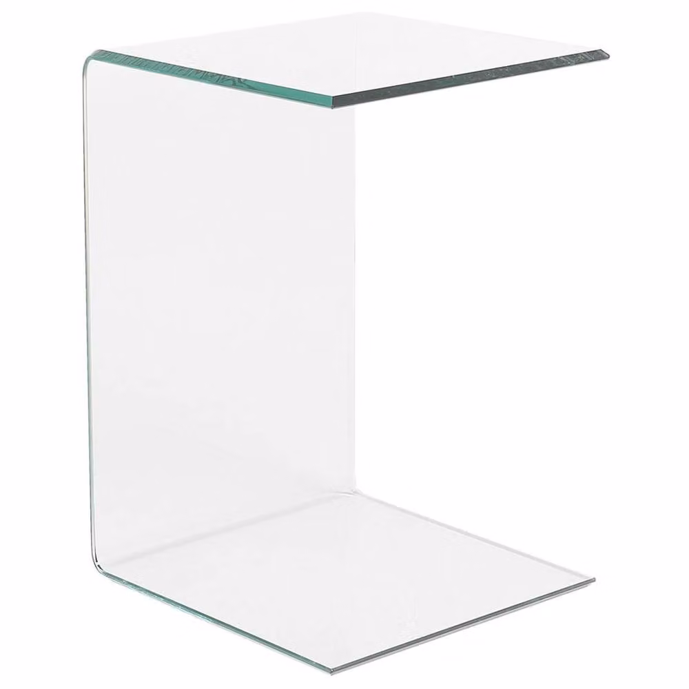 Wyld and Coco Cantilever Side End Table with Clear Tempered Glass, W/D/H: 61 x 40 x 40 cm – 2