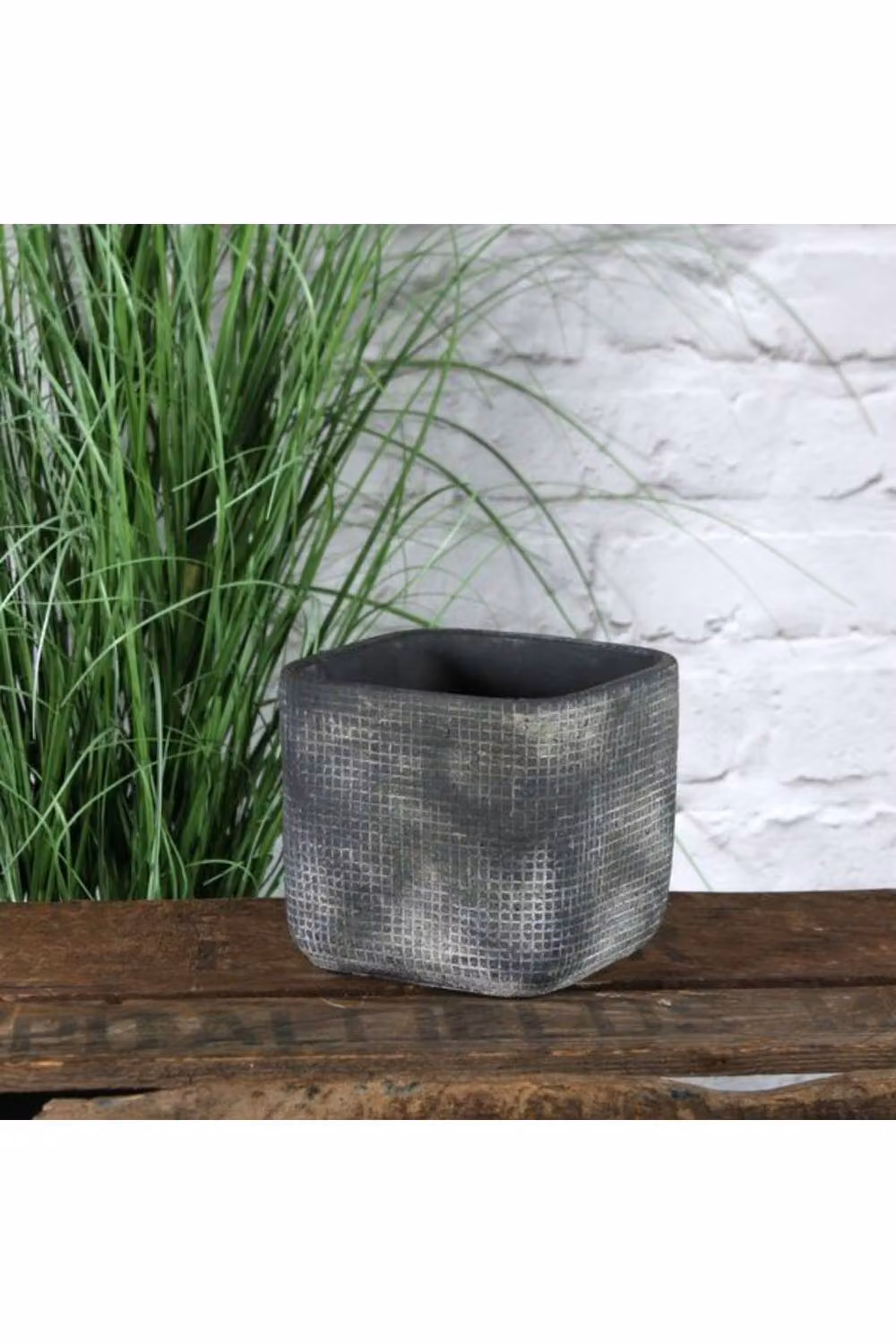 KDMD Grey Zen Ceramic Flowerpot Set of 3, Diameter: 13 cm – 2