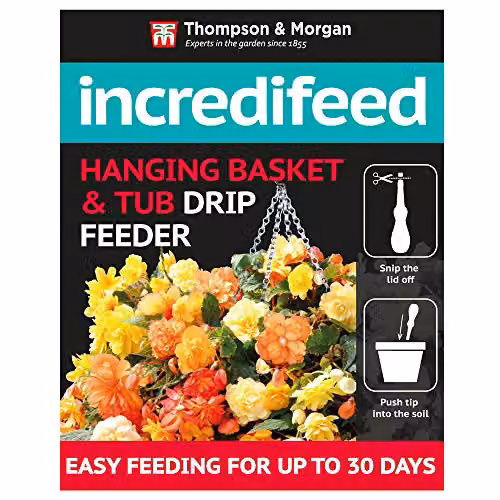 Thompson and Morgan IncrediFeed Hanging Basket and Tub Drip Feeder Plant Tonic, 6 x 30ml Bottles – 1