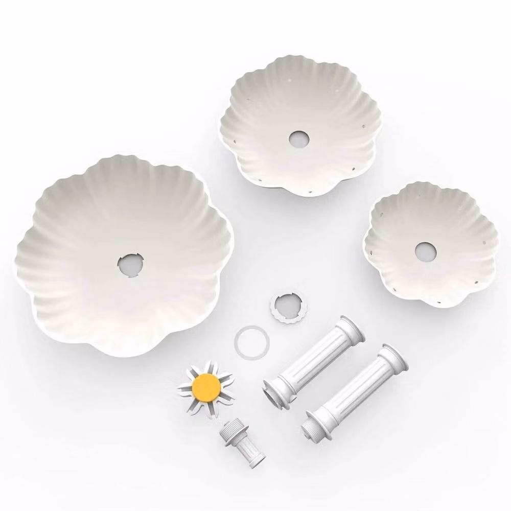 KORVIXA 3-Tier Solar Bird Bath Fountain, White Round Tabletop Cascade – 2