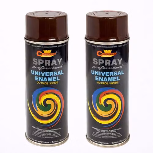 Sola 2 x 400 mL Nut Brown (RAL 8011) Universal High Gloss Enamel Spray Paint for Metal, Wood, Plaster and Plastics – 2